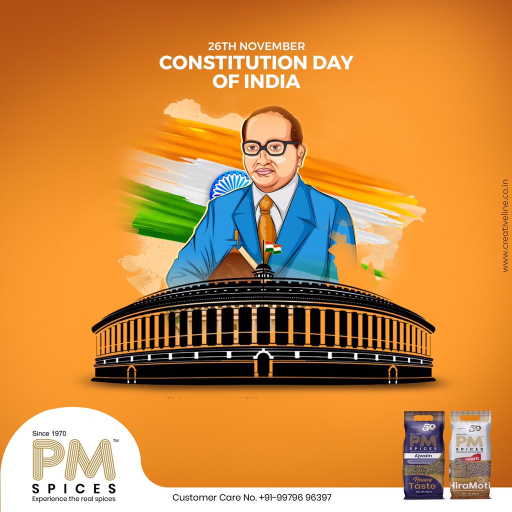 PmSpices's tweet photo. Let every teacher teach the student how to love this nation, let every parent instill in his or her sons and daughters the beauty of our nation. Happy Constitution Day!
#constitution #day #india #nation #freedom #ambedkar #taste #purity #authentic #meals #masala #spices https://t.co/tuYNXPgN1U