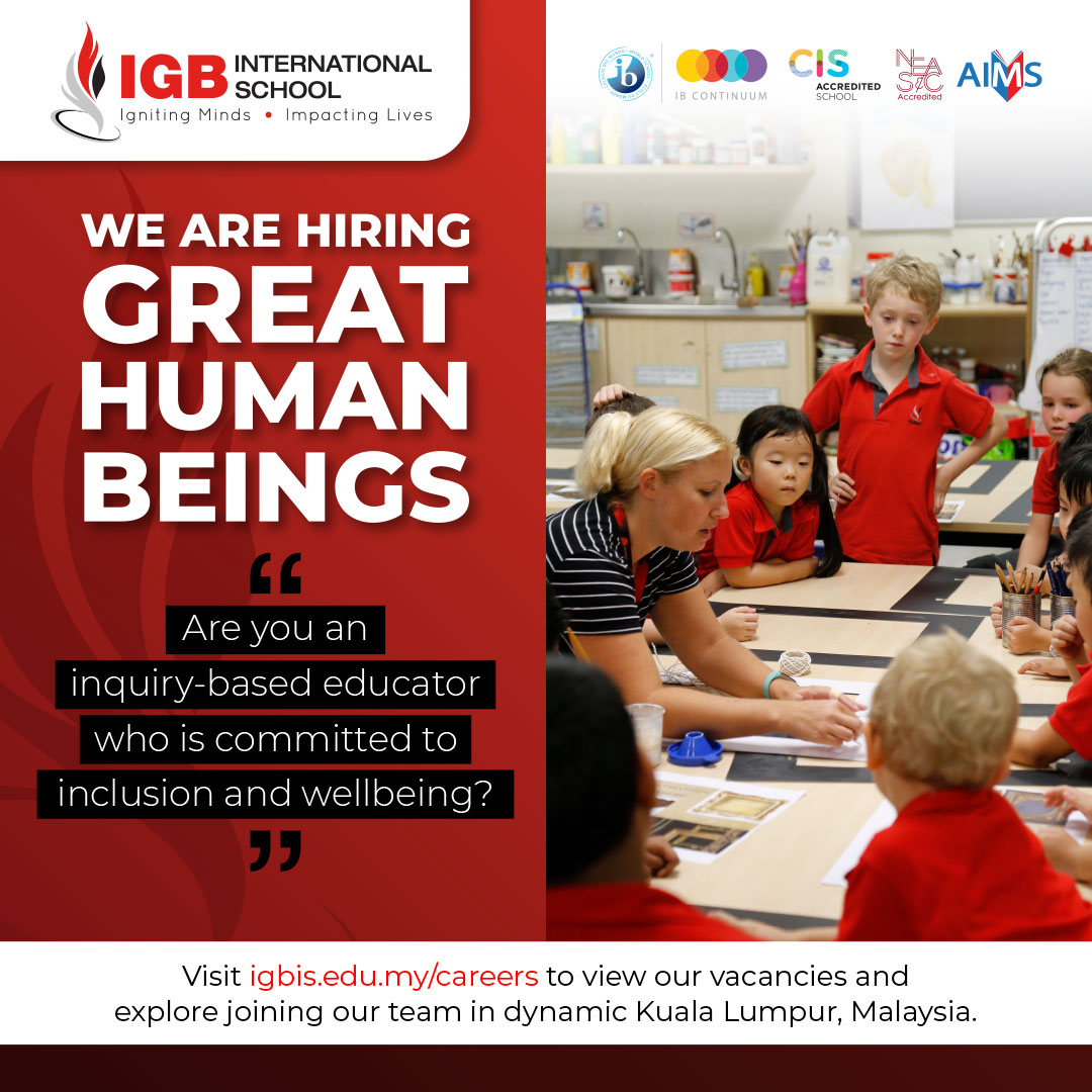 jayhmcbride's tweet photo. @IGBintschool is looking for great human beings to join the team. With #inclusion as a pillar, we are looking for: diverse candidates committed to #IB philosophy, #inquirybasedlearning, &amp; student/community #wellbeing. Visit https://t.co/GYjA8scdf6 to view our vacancies! https://t.co/PjU07PI4Nm
