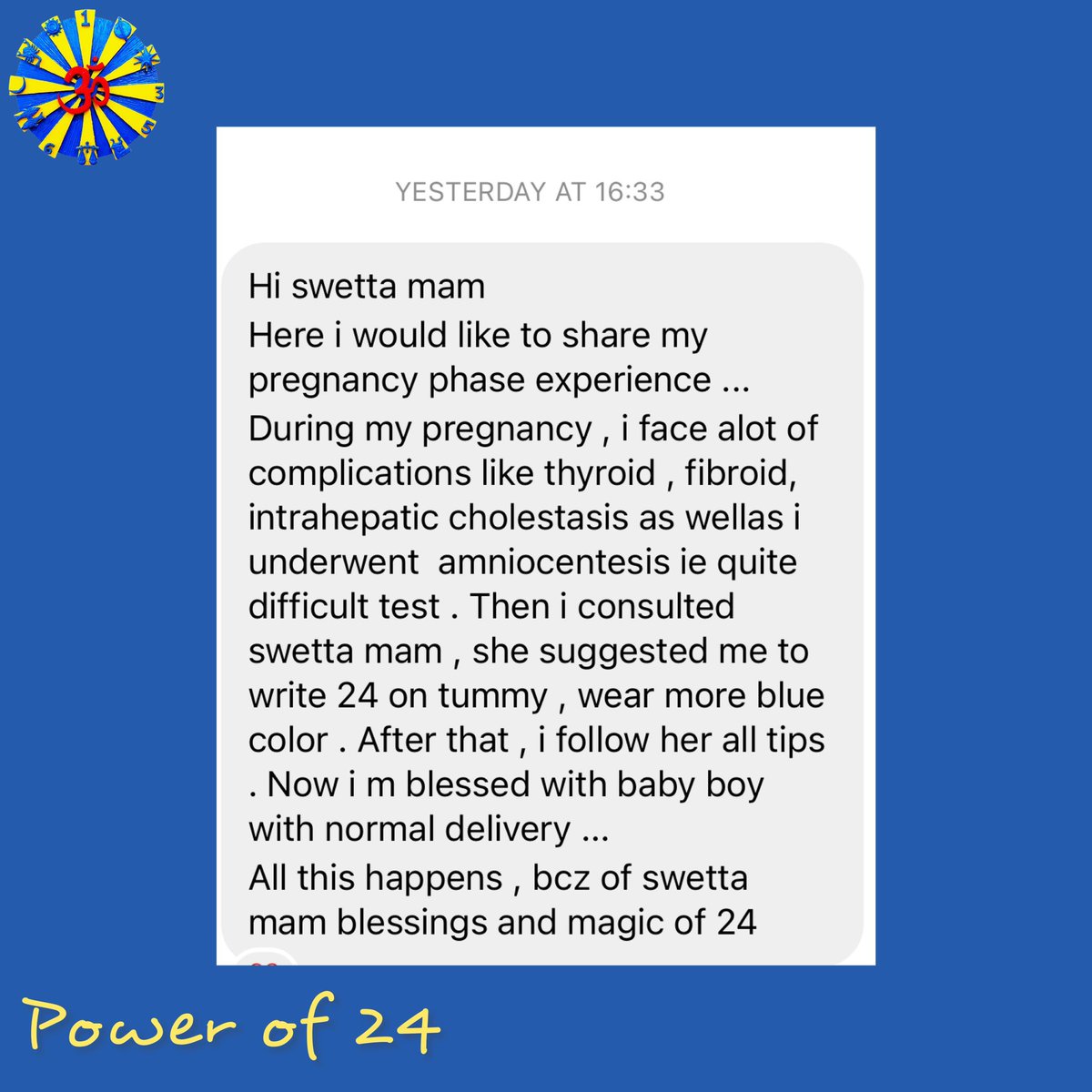 💙

#ClientTestimonial #FeelGoodFriday #HeartfeltMessages #PowerOf24 #MagicOfBlue #LuckyColor #LuckyNumber #OnlineConsultation #LuckFactor #Tips #Remedies #SpellingChange #ChangeOfLuck #Jumaani #Jumaanified #SwettaJumaani