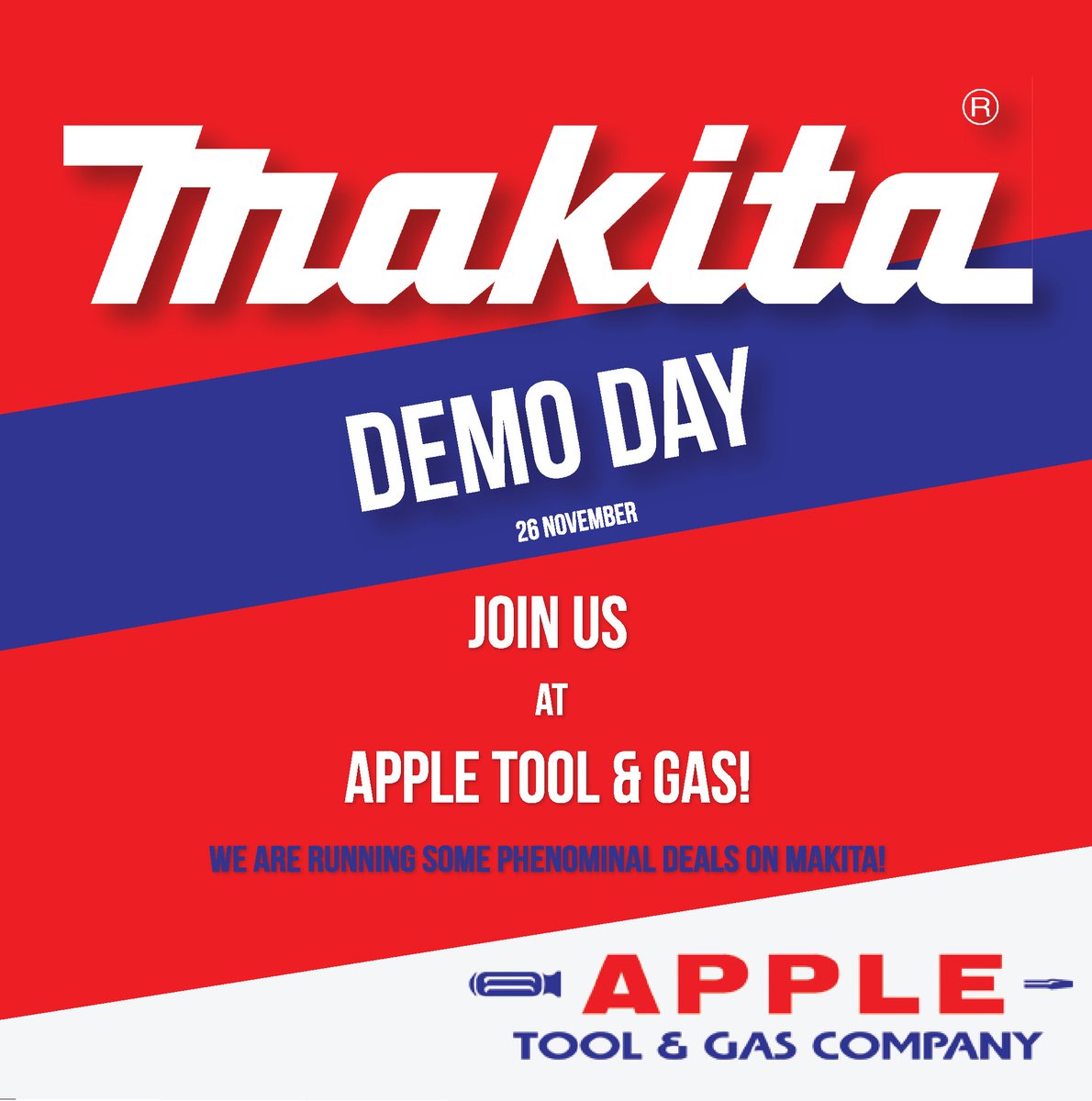 AppleGas's tweet image. It's Makita Demo Day!! 
Visit  Apple Tool and Gas today to see and experience the extensive range of Makita Power Tools!  
We also have massive in-house SALES on selected Makita tools, you do not want to miss out!
*Due to bad weather this Saturday 27th Demo has been cancelled.
