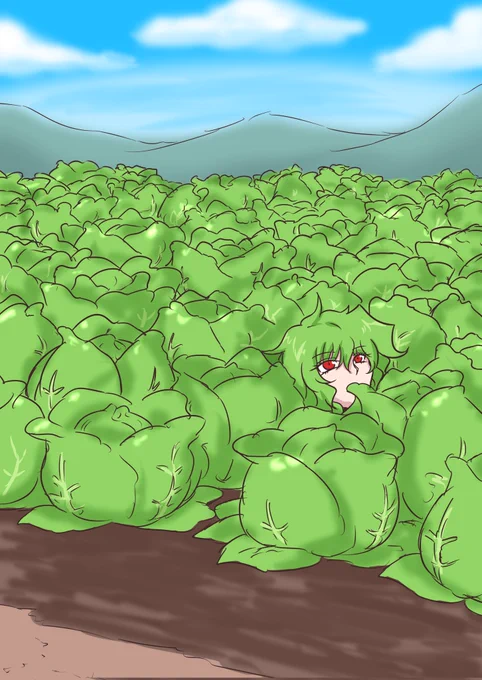 #見た人は無言で緑の何かをあげる 