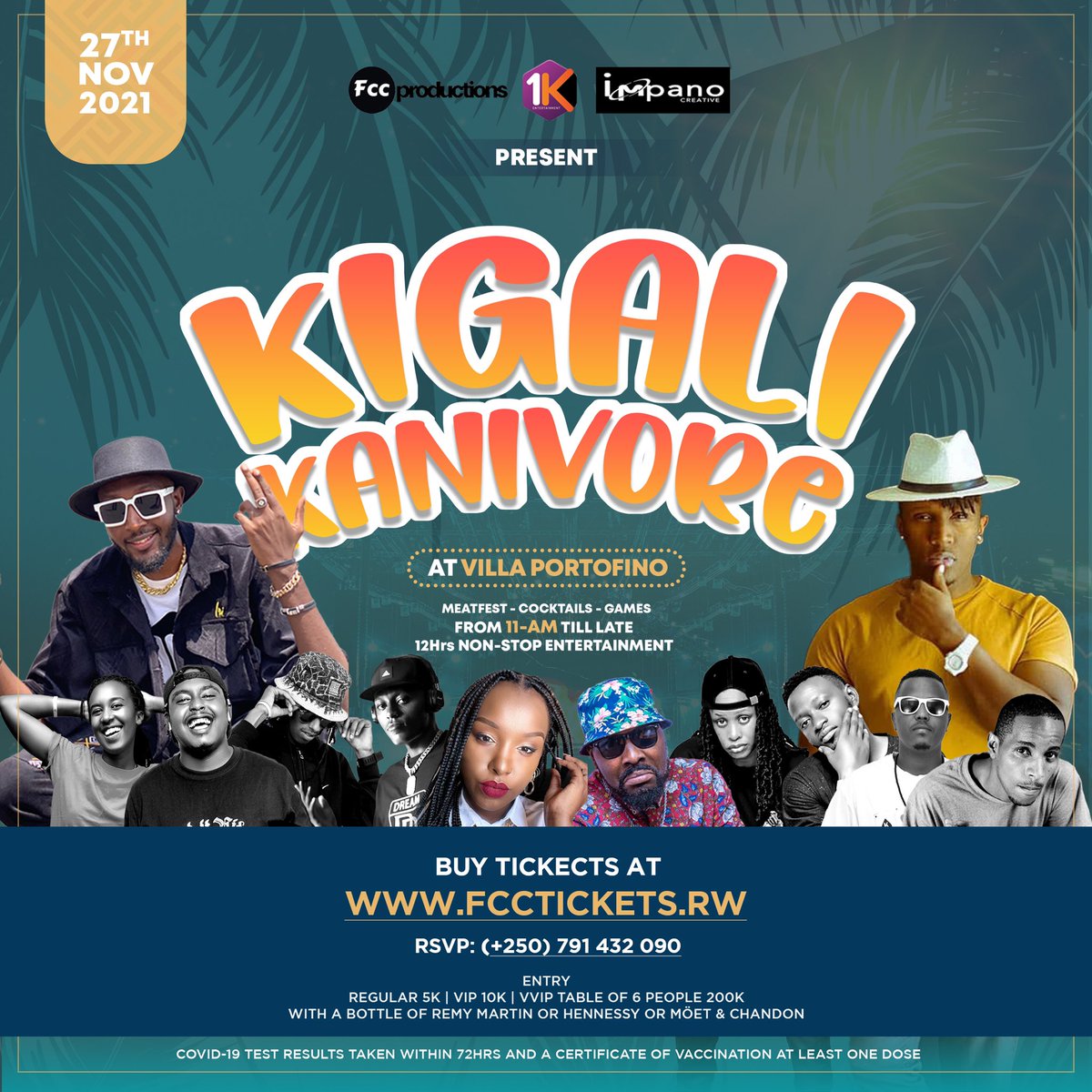ProductionsFcc's tweet photo. #RwoT Get ready for the exciting Kigali Kanivore coming up this Saturday @portofinokigali Get your tickets today https://t.co/CqhNEy6Xxd