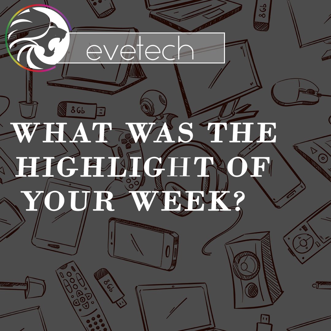 Evetech's tweet photo. We want to get to know you a bit more.
So tell us, What was the highlight of your week?
#highlightofmyweek https://t.co/p3tAkyV66g