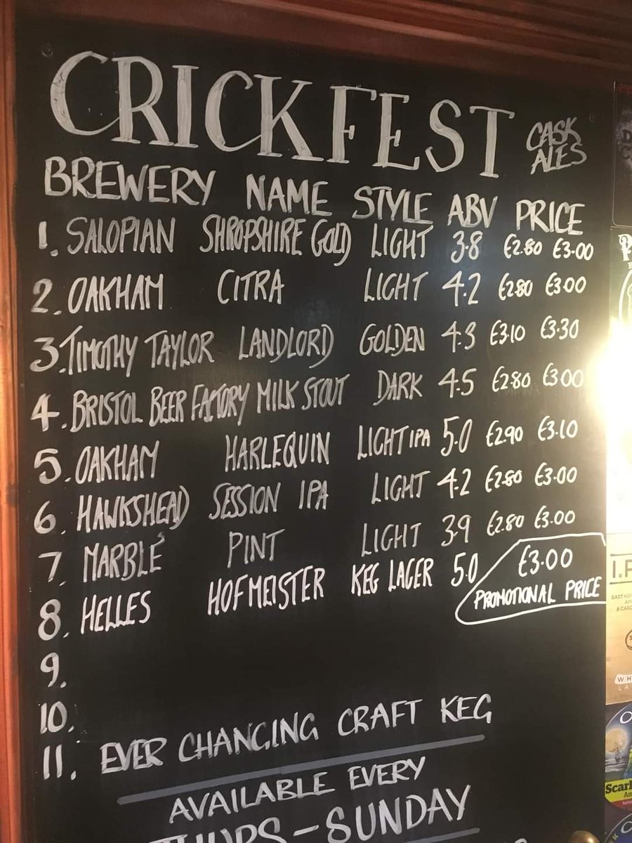 This weeks CRICKFEST selection starting today cheers 🍻 folks good health