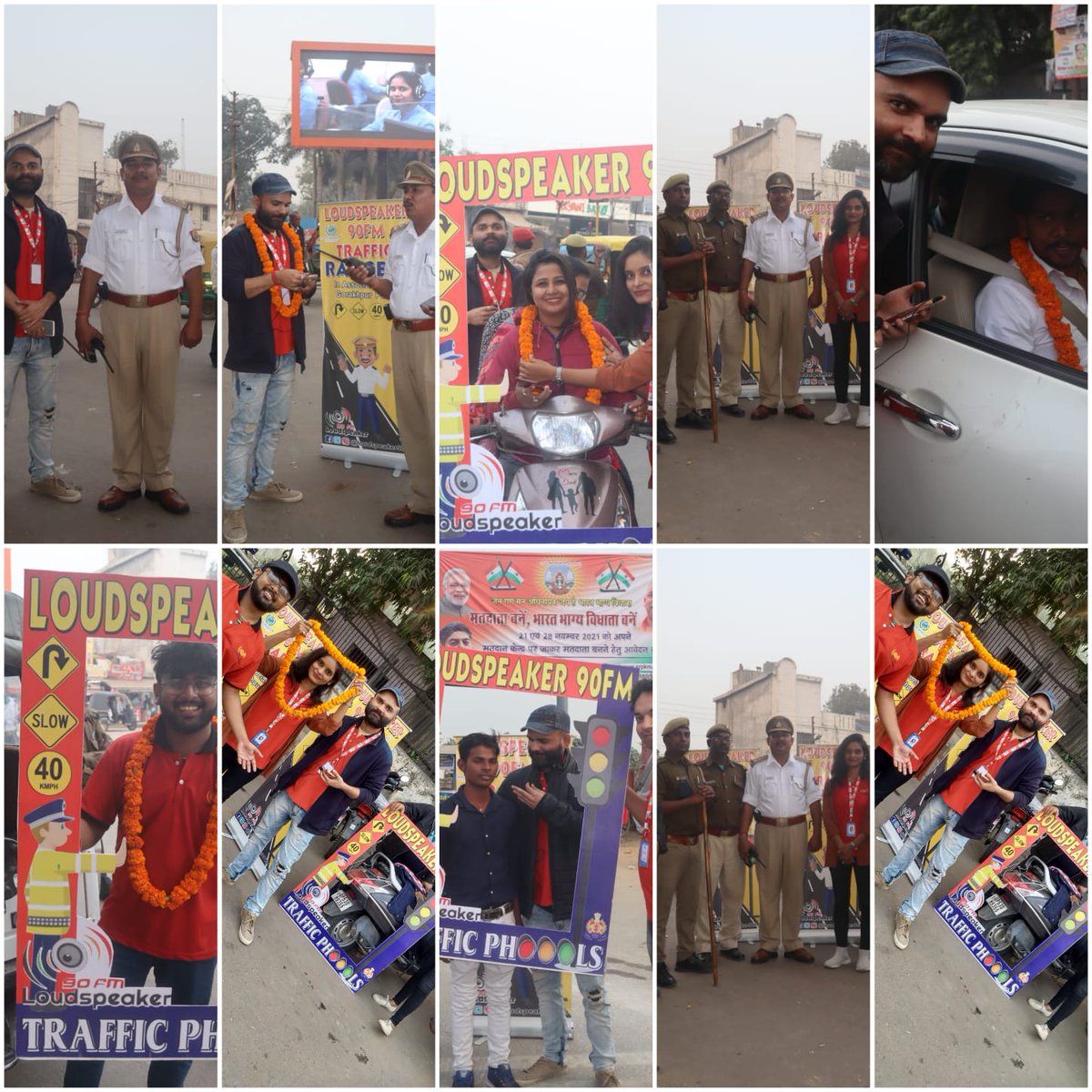 Loudspeaker90FM's tweet photo. Grand Welcome for traffic offenders👍 by Loudspeaker Traffic Rangers with #UPPolice at Shastri  Chauk #adgzonegkr #Gorakhpur #cmyogiadityanath #gorakhpurtrafficpolice https://t.co/w7gzvdK5TW