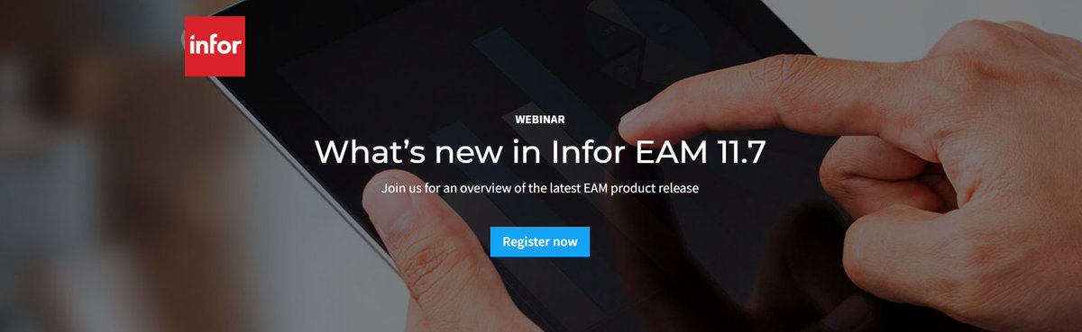 TouchstoneFMS's tweet image. Your organization’s environment, assets, and challenges are evolving? So is @Infor enterprise asset management (EAM) solution. Find out how EAM 11.7 is adapting to today's challenges.
#Webinar - Tuesday 7th December: ow.ly/VcFu50GWUYH