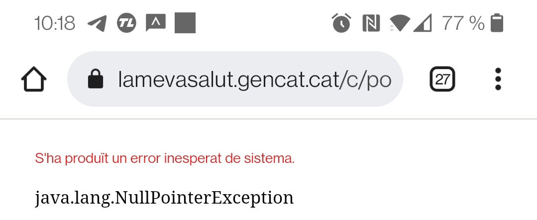 joanvg80's tweet image. Molt bé, la meva salut... #NullPointerException #laMevaSalut