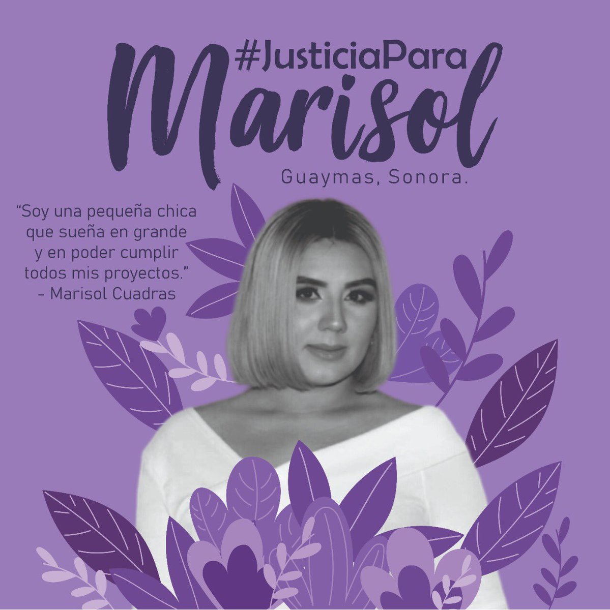 SonoraTendedero's tweet photo. #JusticiaParaMarisol | Marisol Cuadras, de 18 años de edad, era una joven activista del colectivo Feministas del Mar en #Guaymas, Sonora.

La violencia que se vive en nuestro estado nos sigue arrebatando hijas, hermanas, amigas, mujeres.

¡Marisol, tu llama nunca se apagará! https://t.co/ICLK7WgLb5