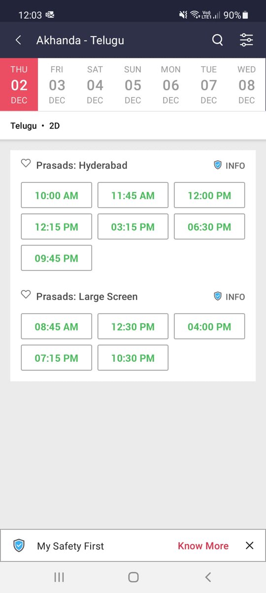 sukesh37's tweet photo. Prasad IMAX #Akhanda Bookings opened..
#AkhandaOnDec2nd
#NandamuriBalakrishna
#akhandaupdate https://t.co/8ilbLBPBm8