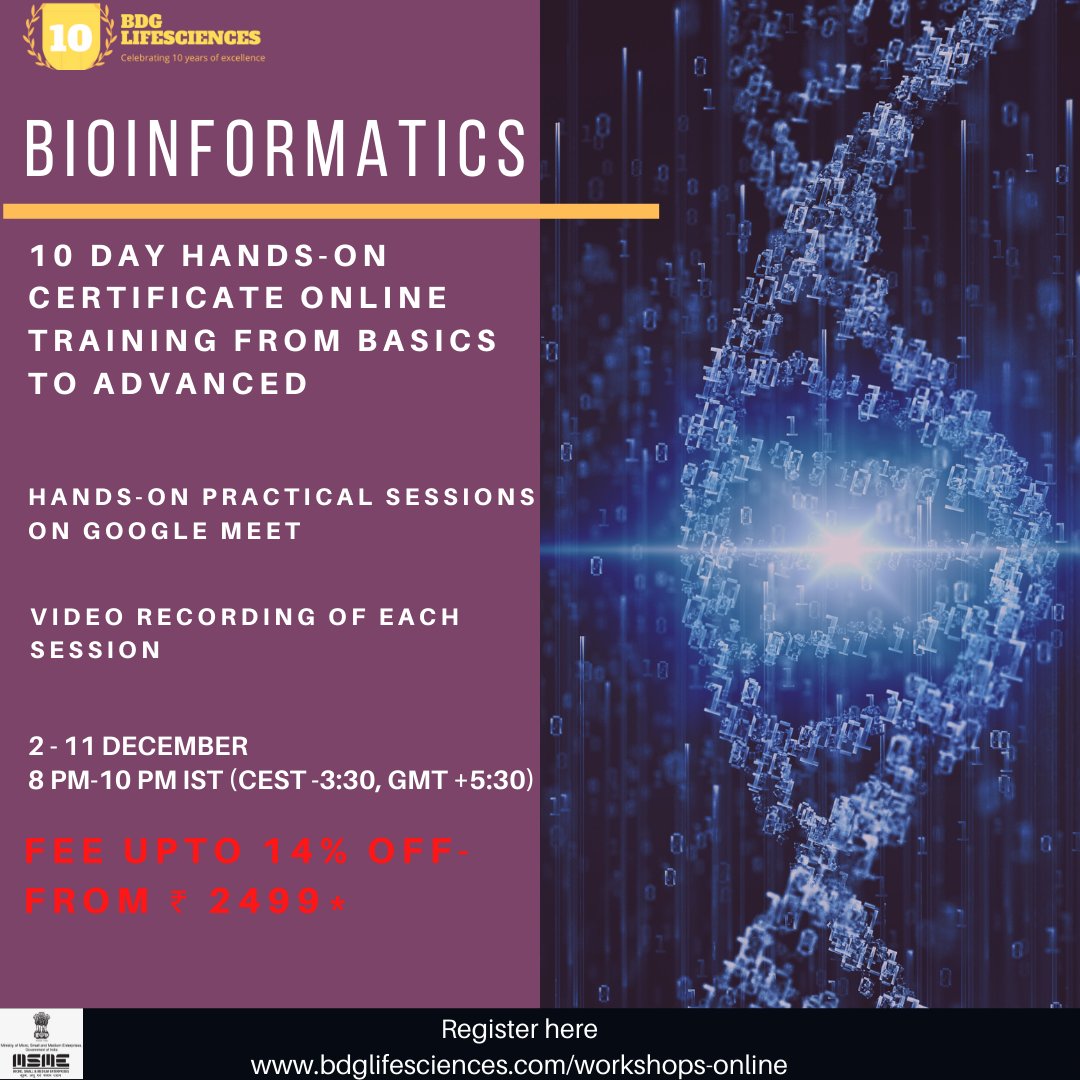 biodiscovery's tweet image. 💥💥 UPCOMING PROGRAMS 💥💥
🌐 bdglifesciences.com/workshops-onli…
.
#bdglifesciences #bioinformatics #bioinformaticsonlinetraining #Biotechnology #bioinformaticsworkshop #geneticengineering #proteomics #artificialintelligence #machinelearning #drugdiscovery #AI #ML #MLinDrugDiscovery