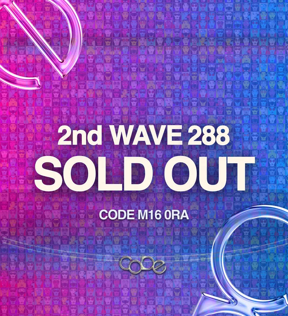 FLFCODE's tweet photo. 🪄SOLD OUT🪄

👍Thank you all. It is all gone. 

The 2nd CODE sale is successfully finished. 
Please wait for the third wave! 

#NFT #CODE #M160RA #Klaytn https://t.co/U0l0QZ9w88