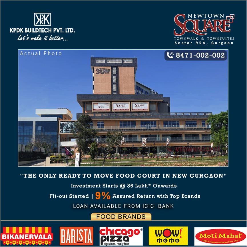 KpdkBuildtech's tweet image. KPDK-Newtown Square - Prime Retail Destination at Sector 95A, Gurugram. The Only Ready To Move Food Court In New Gurgaon.
✅  Ready To Move Food Court
✅  Investments Start from Rs. 36 Lakhs* Onwards
✅  9% Assured Return with Top Brands*
✅  Fit-out Started

Call - 8471002002