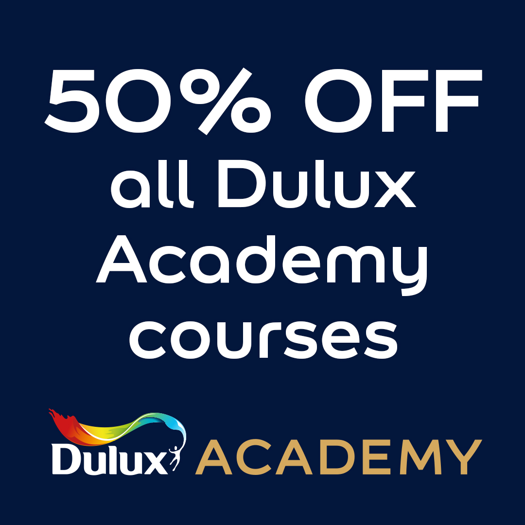 DuluxDecCentre's tweet photo. Black Friday is back with a 💥
 
Get 50% OFF ALL DULUX ACADEMY COURSES when you use code BF50S. But hurry, this offer ends at 11.59pm tonight ⏰
 
Book now ➡️ https://t.co/AG0H7lJ35b
T&amp;Cs apply: https://t.co/8F35SafPvV https://t.co/8Nen67Xjgq