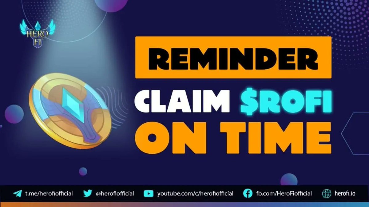 HeroFiio's tweet photo. THE TIME IS COME - GO CLAIM YOUR $ROFI NOW💰

The reward for the 23rd is ready for you guys 🎉🎉

👉 Visit https://t.co/NdJp6vQKfC  and click on the Rewards page to start receiving your rewards.

⚠️ Note: 
- Today you will claim the reward of 23 Nov (Daily Quest). https://t.co/qwOrAzmwNl