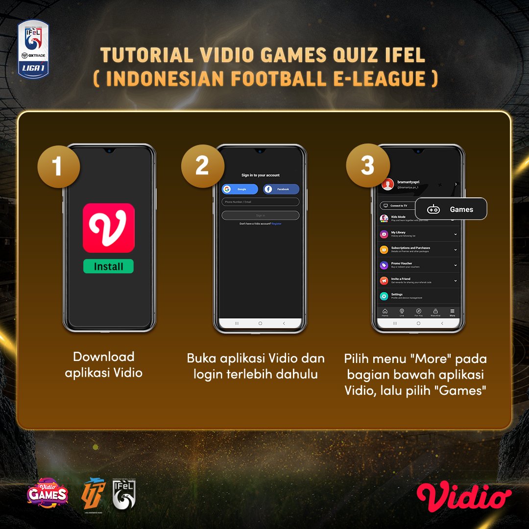 vidio's tweet photo. Hari pertama dari Matchweek 5 #IFELID akan tayang dalam 1 jam lagi! Jangan sampai ketinggalan keseruannya ya 😆
Ikutan juga #VidioGamez karena ada hadiah tambahan berupa Voucher Premier 😍
👉 https://t.co/FLrzoyIRiy
#SemuaAdaDiVidio #VidioSports #eSports https://t.co/eC99NYAxsS