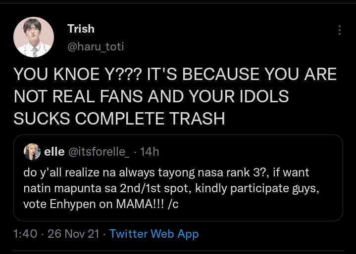 ENHYPENPROTECT's tweet photo. [ ⛔⚠️ REPORT ] 

ENGENES~ help us report this account and post. STRICTLY DO NOT ENGAGE ❗❗

https://t.co/UuoHJhdPGO

This account is h4t¡ng on ËÑ-

REPORT UNDER: 

⛔ SPAM ➡️ FAKE ACCOUNT 
⛔ ABUSIVE ➡️ OFFENSIVE 
⛔ ABUSIVE ➡️ HATEFUL https://t.co/CeORDJBoH2