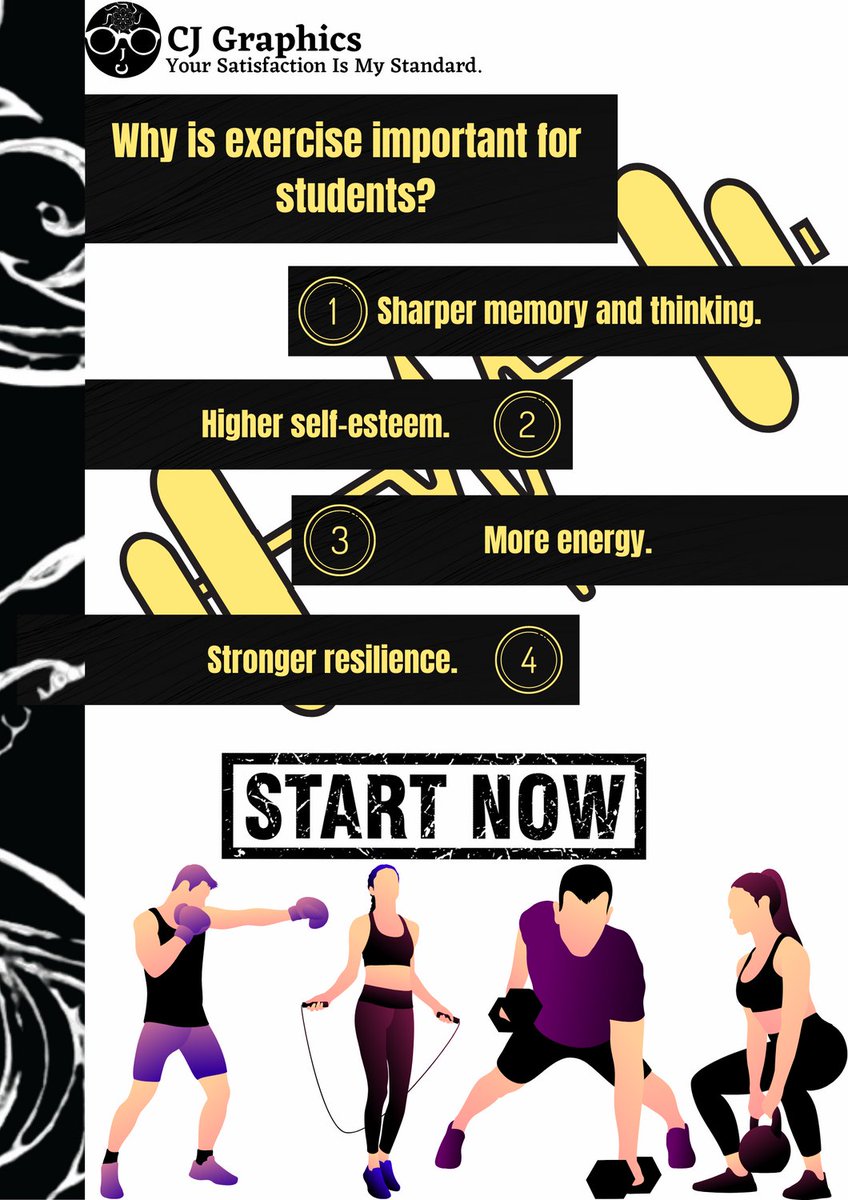 cjgraphics26's tweet image. CJ Graphics would like to share this poster to encourage students🏋️‍♀️🏋️‍♂️🧠

For more info, visit our site NOW!
cjgraphics.mystrikingly.com

#21DayCampaign #SupportFreelancer #CJGraphics #YourSatisfactionIsMyStandard #GraphicDesigner #BeActive #Exercise #Fit #HealthierYou #Students