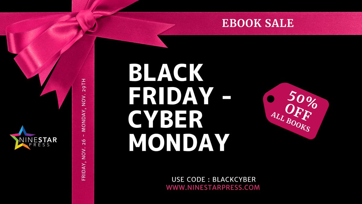 ninestarpress's tweet photo. 🖤🤎💜💙 Black Friday - Cyber Monday 💚💛🧡❤️

50% off all of our books!

Use code: BLACKCYBER

https://t.co/SD8mH55XtN https://t.co/8Pks2xhw7t