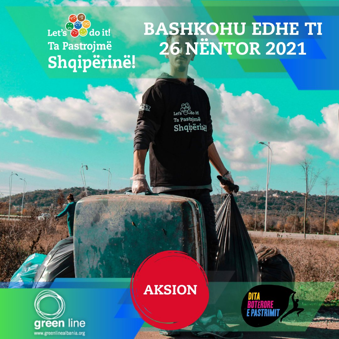 GreenCityAlb's tweet photo. U nisëm, AKSION!♻️

#BashkohuEdheTi

Për të tashmen dhe të ardhmen e femijëve tanë, 
Ta Pastrojmë Shqipërinë në Një Ditë!🇦🇱♻️

#TaPastrojmeShqiperine #26Nentor2021 https://t.co/26xdHzv1tc