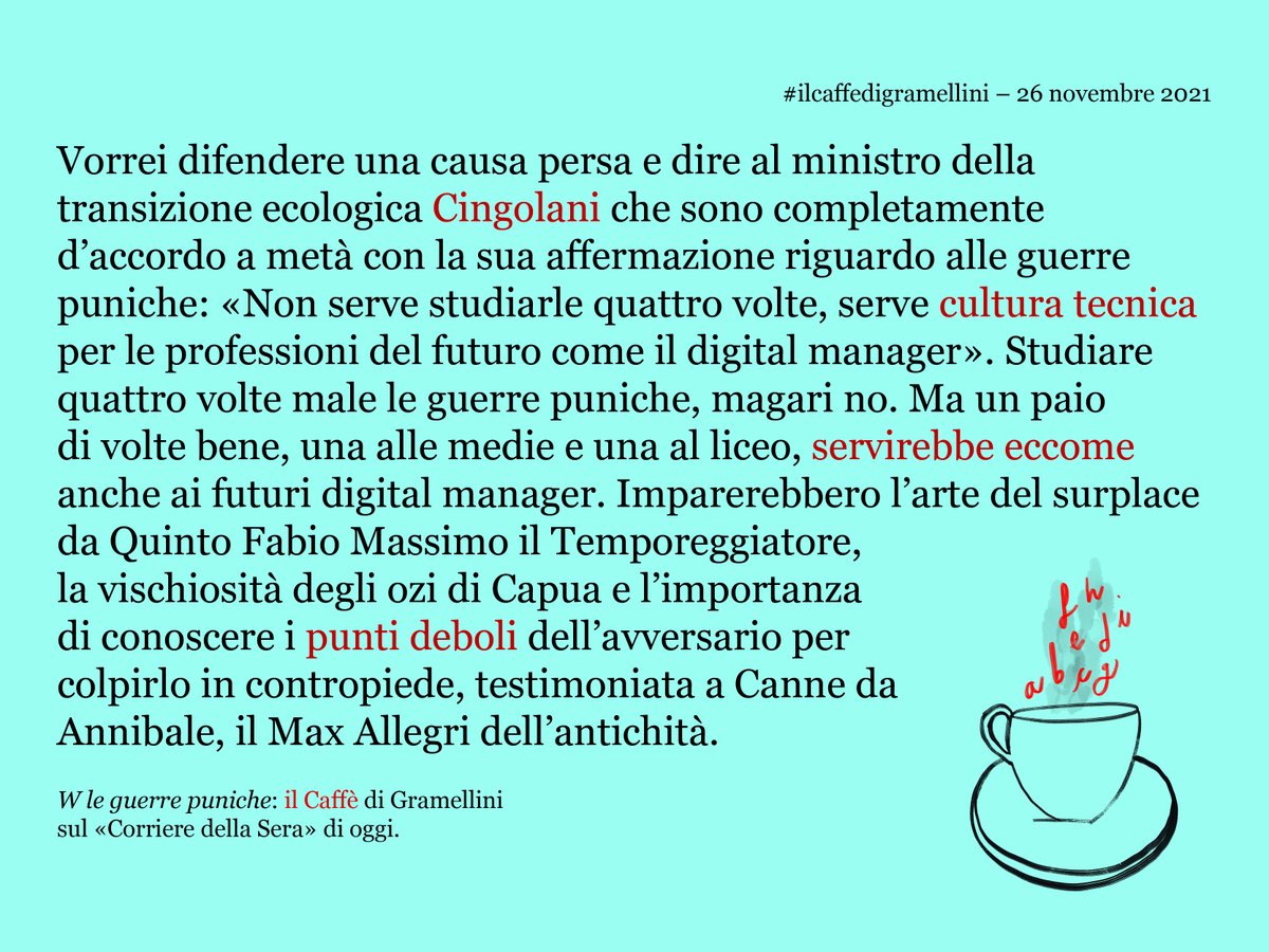 MaxGramel's tweet photo. «W le guerre puniche»: #ilcaffedigramellini sul @Corriere di #venerdì #26novembre.

https://t.co/INBYVYtBSm https://t.co/DO8U8IDIpe