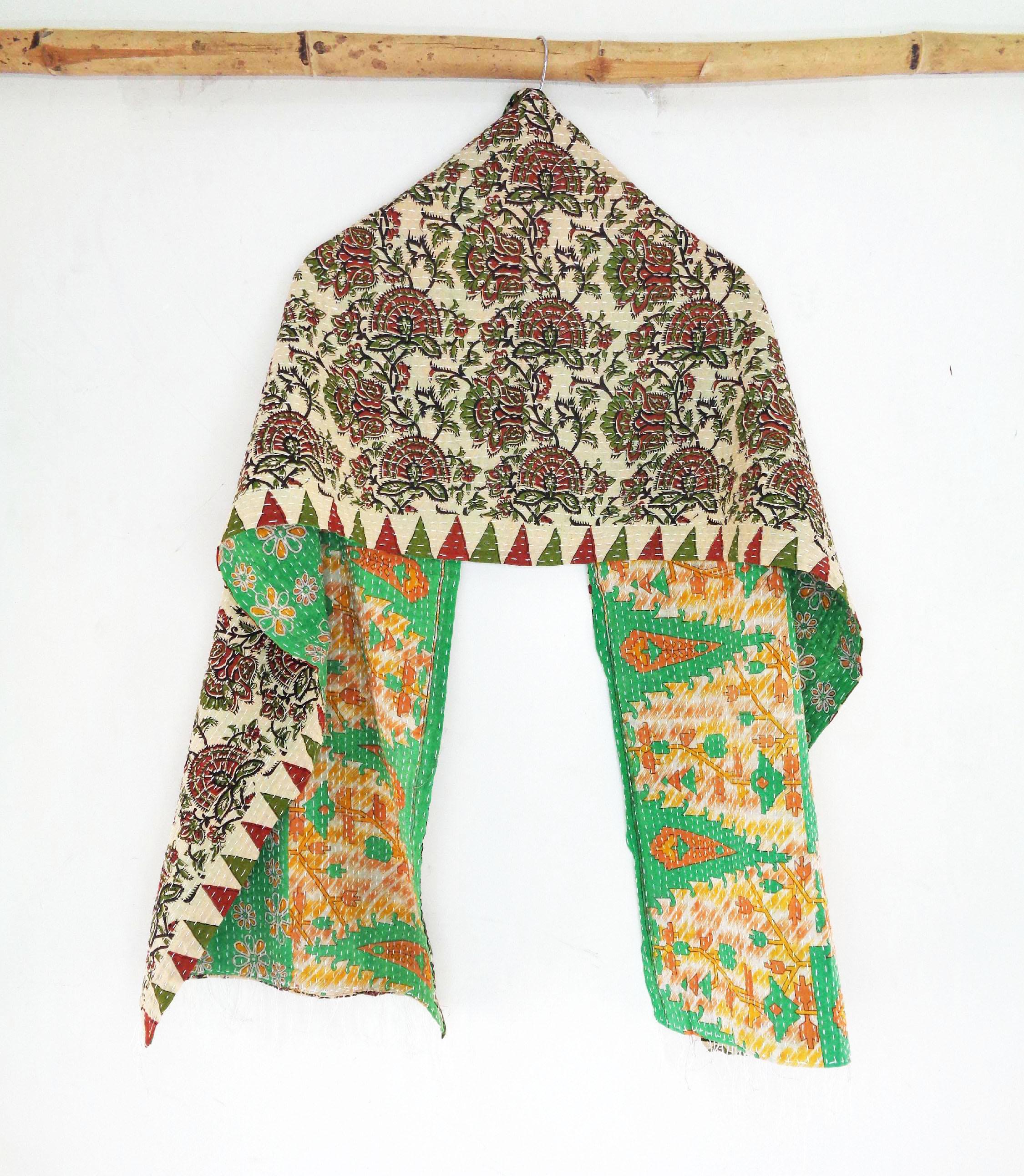 Cotton Scarf and Stole Indian Antique Hand Nakshi Kantha Work Embroidery SM43