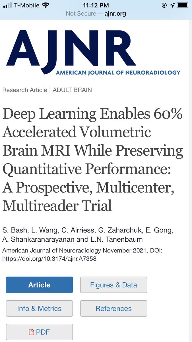 gongenhao's tweet image. Happy thanksgiving. Great thanks and appreciation to our team, supporters, partners and advisors of @SubtleMedical. Happy to see latest paper published for 60% accelerated MRI powered by #SubtleMR and #Neuroquant. Outstanding clinical validation work by @suzie_bash @nuromri