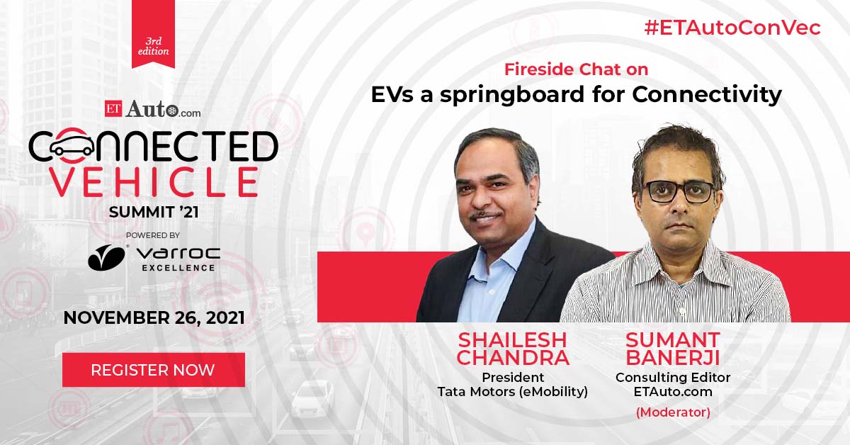 ETAuto's tweet photo. Live Now | ETAuto Connected Vehicle Virtual Summit 2021

Fireside Chat - "EVs a springboard for Connectivity"

Shailesh Chandra, President, @TataMotors (eMobility)
Sumant Banerji, Consulting Editor, ETAuto

Join Now: https://t.co/tbURxon3X9

#ETAutoConVec https://t.co/AuSkXWCeXn