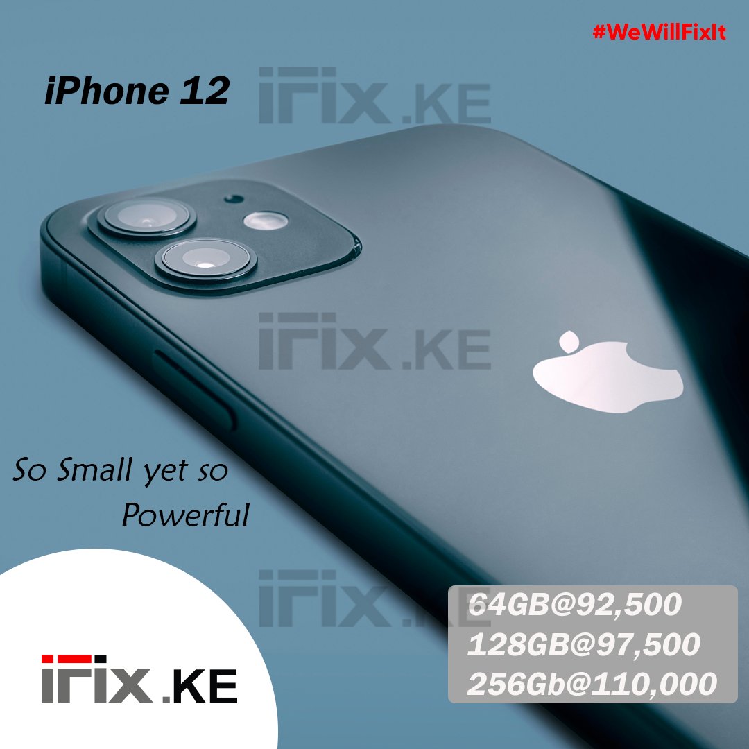 ifixkenya's tweet photo. So simple, yet so powerful: The iPhone 12 now restocked at discounted prices #screenreplacement #Phoneshop #phonerepair #laptoprepair #Nairobi #Kenya #Furahiday #Dubai7s  #ObadoLandHeist https://t.co/njf2n2V45W