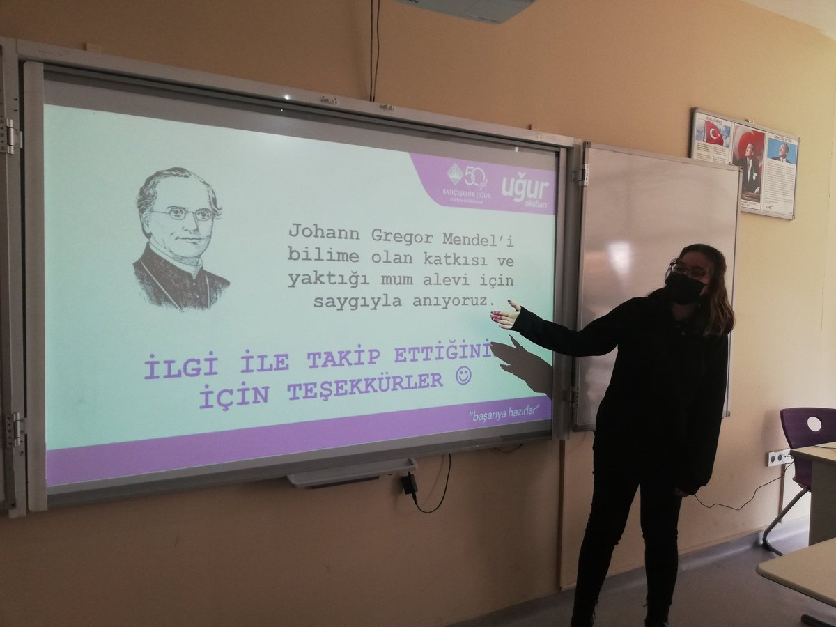 "Bilime Adanmış Hayatlar" projesinde "Gregor Mendel" adlı bilim insanımızın kalıtım bilimine katkılarını öğrencimizin sunumuyla dinledik 🌸🥰 🧬🔬 @KSKOrnekkoyUgur #Science #Biology