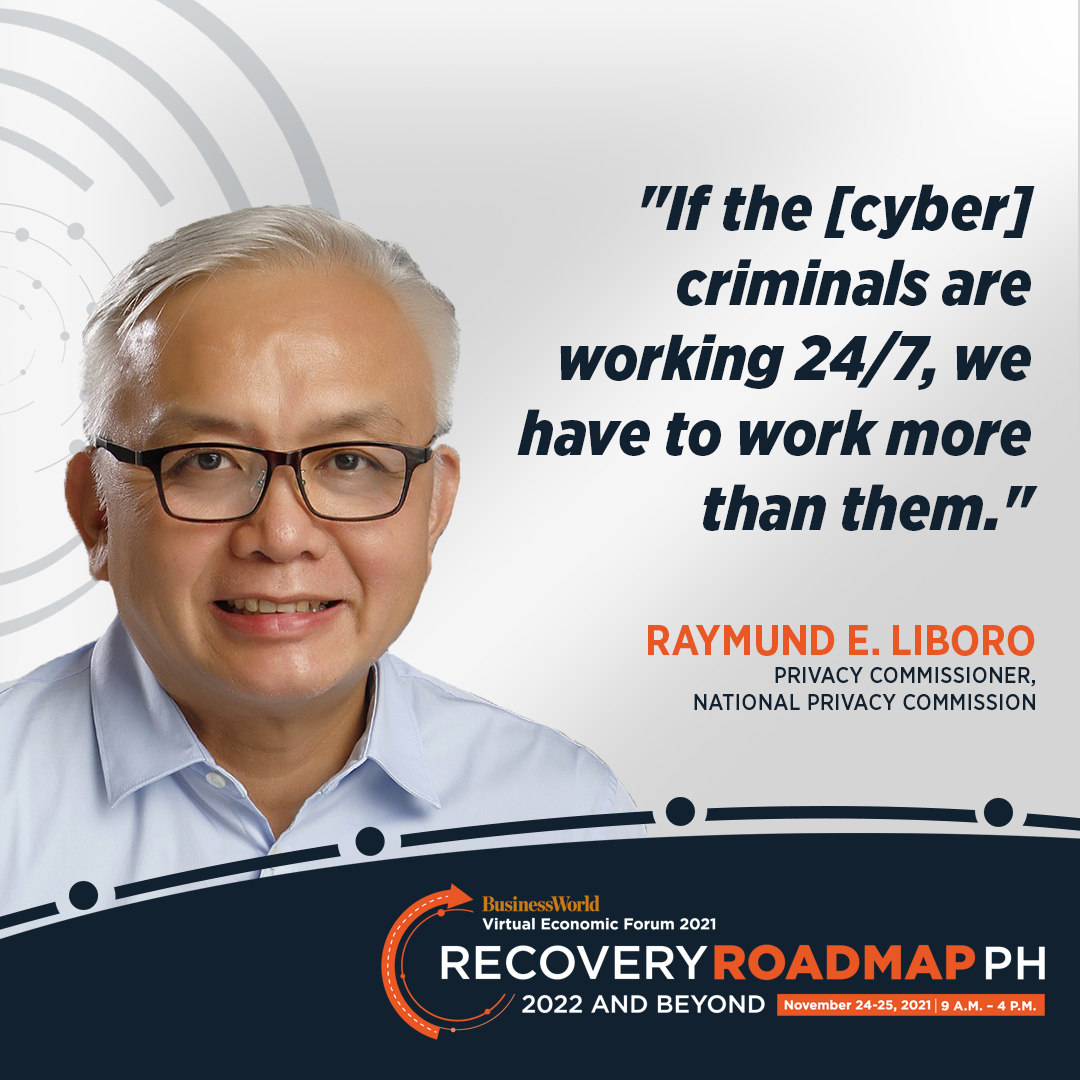 bworldph's tweet photo. ICYMI | Raymund Liboro of National Privacy Commission had this to say in the Breakout Session:

#BWVEF2021 #RecoveryRoadmapPH https://t.co/CFEeT1nc1V