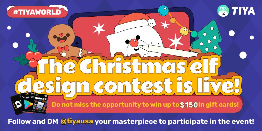 usa_tiya's tweet photo. [🎅Christmas Elf🎅]
Use your creativity to paint the picture of your ideal Christmas elf!
Follow and DM @tiyausa your masterpiece to participate in the event!
Download TIYA through the BIO link ☝️ or here!
https://t.co/yvB0PCPM4o
#tiyaapp #Christmas #giveaway #Christmas2021 https://t.co/akmchOONBK