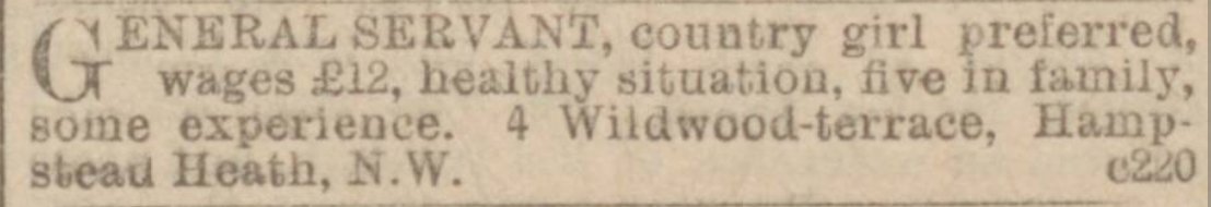 StreetStudy's tweet photo. In between censuses, local #newspaper small ads can reveal helpful facts about a family - this example seeking a general servant tells us there were five members
>> #StreetStudies #HouseHistories #OnePlaceStudies #FamilyHistory #LocalHistory are all entwined << https://t.co/slkqHUXRXt