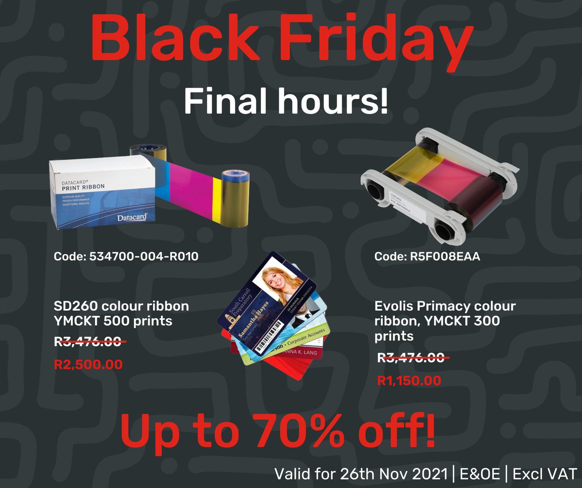 EasiCard's tweet photo. Last chance to order your colour ribbons 👻 - *|https://t.co/qpz5JFJrqR|* https://t.co/12k8Ubzgf0