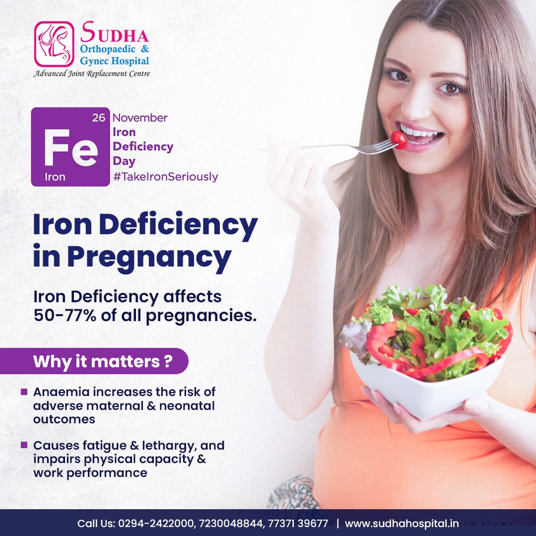 SudhaHospital16's tweet photo. #IronDeficiencyDay
#Iron is more important than ever when you’re #pregnant.
As you progress on this journey, you’ll need more iron for your baby’s growth and to prepare your body for your new arrival.

#anemia #irondeficiency #pregnancy #udaipur #gynecologist #pregnant #fertility https://t.co/T7ueKm4OSz