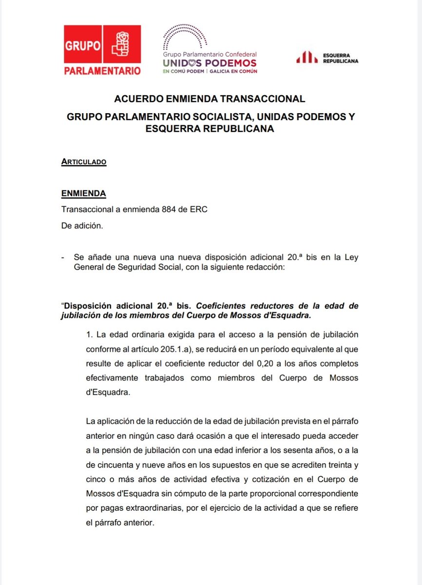 NatanEspinosa2's tweet photo. El Gobierno pacta con ERC y Bildu rebajar a los 59/60 años la jubilación de Mossos y Policía Foral y sin perder poder adquisitivo
 https://t.co/PwYEPnG1Nu

FFCCSE pierden 700€ mensuales al jubilarse a los 65

❔Con la Ley de S.Ciudadana esto pasará desapercibido? #EquiparacionYa https://t.co/Gvbkzr1ZCZ