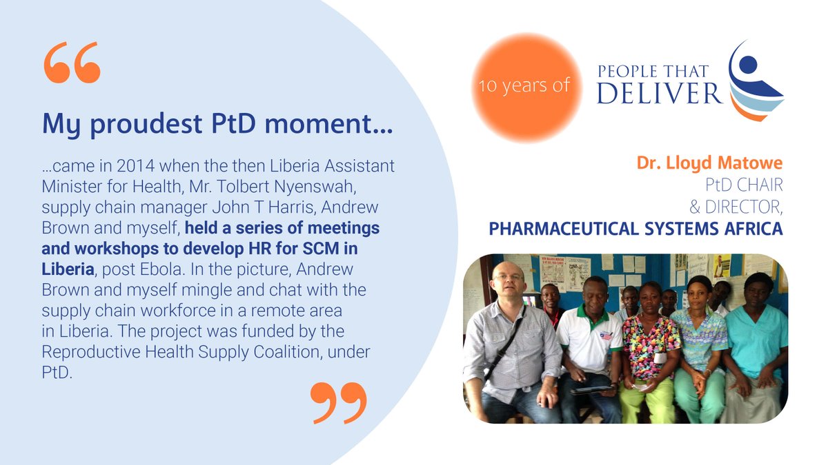PplthatDeliver's tweet photo. To celebrate 10 years of PtD some of our stars have shared their proudest PtD moments.
Here’s what our chair, @LloydMatowe had to say:
#HR4SCM #health #workforce https://t.co/R1PsnN8Yvc