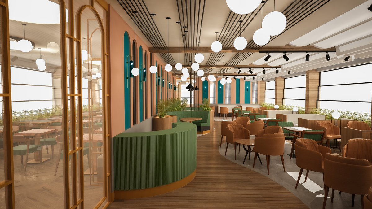WTBCompany's tweet image. Our terrace cafe project that will start in January 2022 in #Hargeisa-#Somaliland. #WTBCompany #CatarinoHotel #Restaurant #InteriorDesign #Furnitures