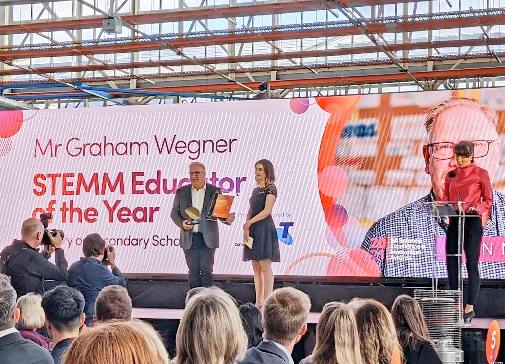 PallaveDasari's tweet photo. The winner for #SAScienceAwards STEMM Educator of the Year (Primary or Secondary School Teaching) is @grahamwegner

@sachiefsci @CommBank @Telstra https://t.co/jldOjG5986