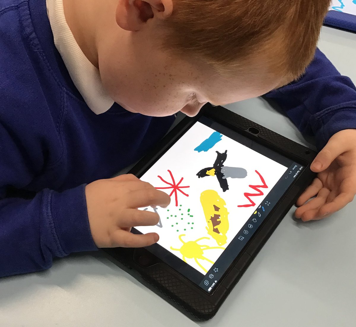 NBPSComputing's tweet photo. π¨π΅ Class 6 @NewBrightonPS listened to 'Neptune' by Gustav Holst and created their own musical composition art in @showbie. A lovely idea @WeAreComputing @Raspberry_Pi. #nbpsArt #nbpsMusic https://t.co/fGlM38DYhy
