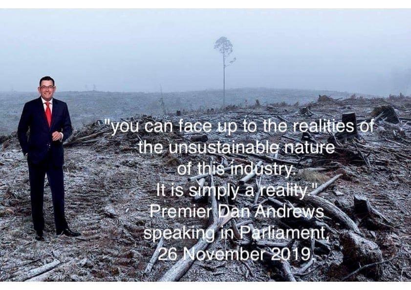 LeadbeatersPoss's tweet photo. Happy 2nd Anniversary 😉@DanielAndrewsMP
“Logging … the unsustainable nature of this industry, it is simply a reality”
#Vicforests #OpalPaper #HeyfieldMill #VicAsh https://t.co/sPr52PMmXP