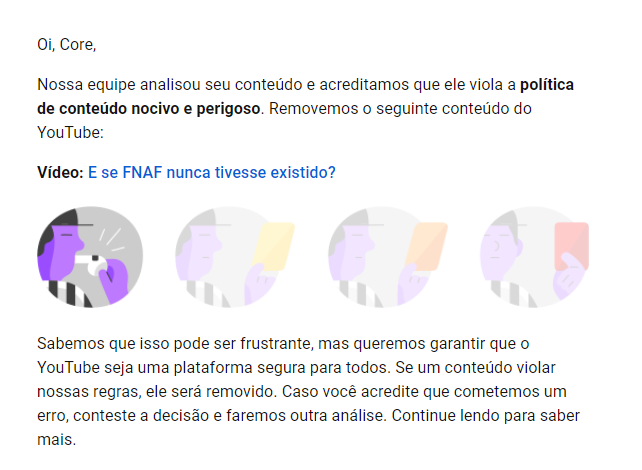 Core__Core's tweet photo. Cedo ou tarde isso iria acontecer. Eu peguei e sai reeditando os vídeos antigos e mesmo assim, tomei um aviso por descumprir alguma política do Youtube, o canal não é afetado, mas não vou correr mais o risco. Estou deletando um monte de vídeo no canal. https://t.co/RqQjBxqJ1K