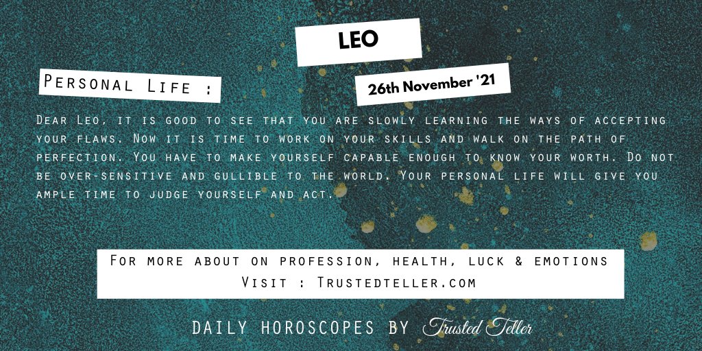 Trustedteller's tweet image. To know more, click on the link below.
trustedteller.com/horoscope

#Leo #Taurus #Scorpio #Sagittarius #Horoscope #ASTRO_GATEWAY_OPEN #ZodiacFacts
