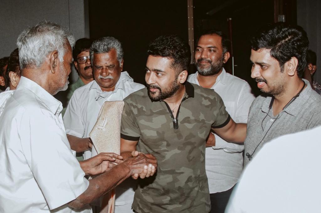rameshlaus's tweet image. Senior leader of the Communist Party of India #Nallakannu ayya watched #JaiBhim and appreciated @Suriya_offl and Director @tjgnan. Actor #Sivakumar and @2D_ENTPVTLTD CEO @rajsekarpandian were present.