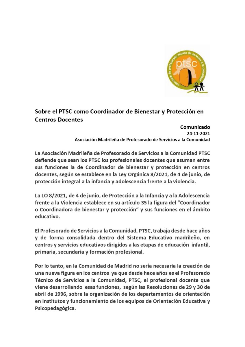 ptscmadrid's tweet photo. Somos el perfil más adecuado para ejercer de coordinadores de bienestar y protección en los centros escolares.
@marbandefrutos @lorenaherased @MorenoG_Agustin @martabll @MariaPastorV @eossoriocrespo https://t.co/Dv2RUz2TPg