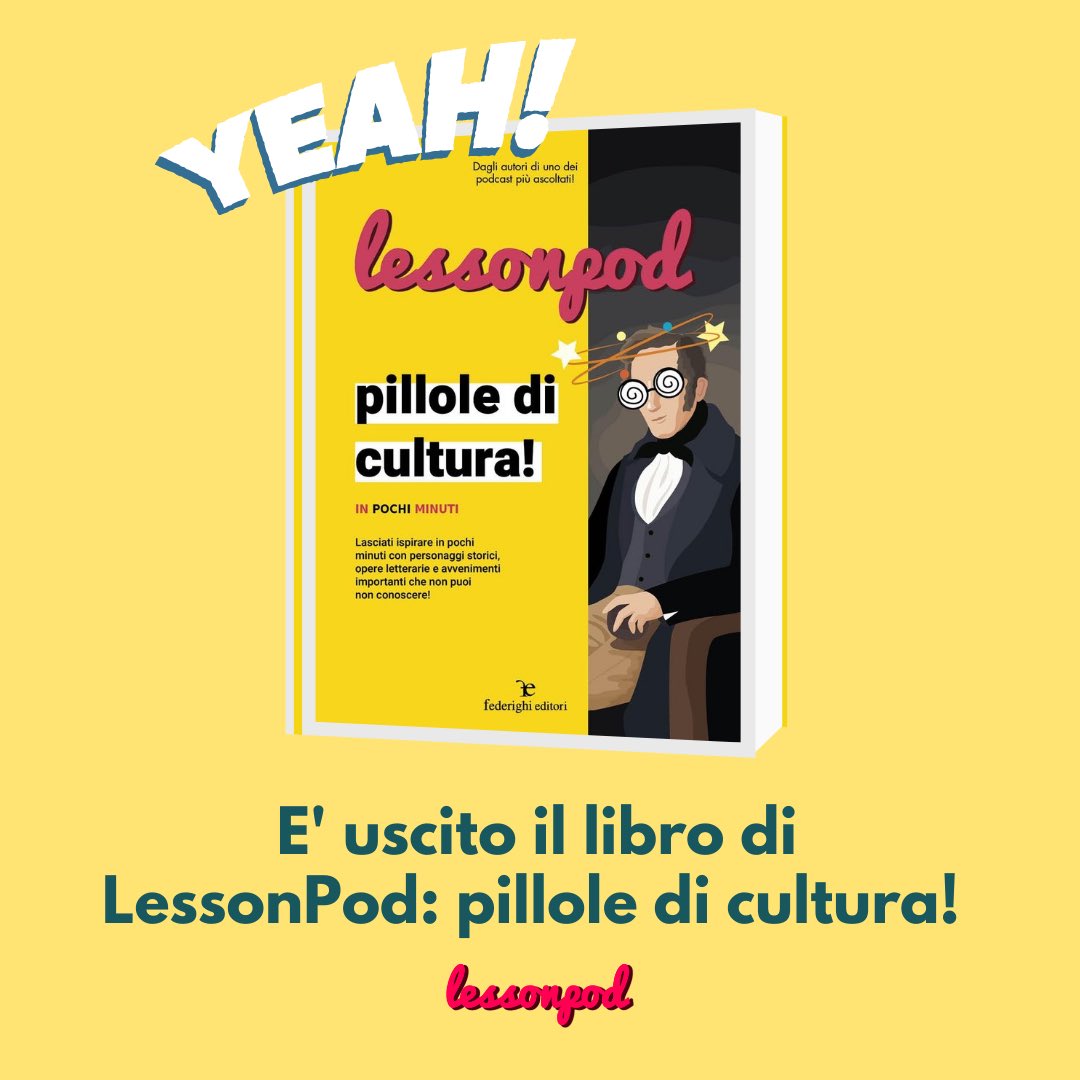 Dopo un milione di ascolti sul podcast oggi esce anche il libro!

disponibile in prevendita qui federighieditori.it/negozio/lesson… presto in tutte le librerie d'Italia, nei bookshop dei musei e su Amazon 💊❤️