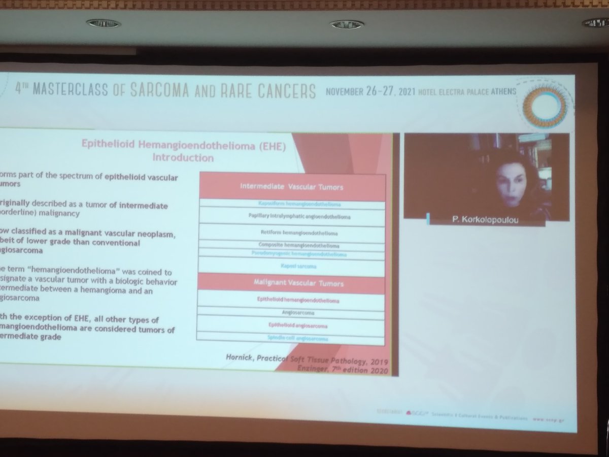 GreekSarc's tweet photo. Epithelioid hemangioendothelioma (EHE) session. Discussing the diagnosis and treatment of an ultra rare sarcoma. #4thMasterclass #ultrararesarcomas
@SilviaStacchia
@ramfidis https://t.co/WgNmuVE252