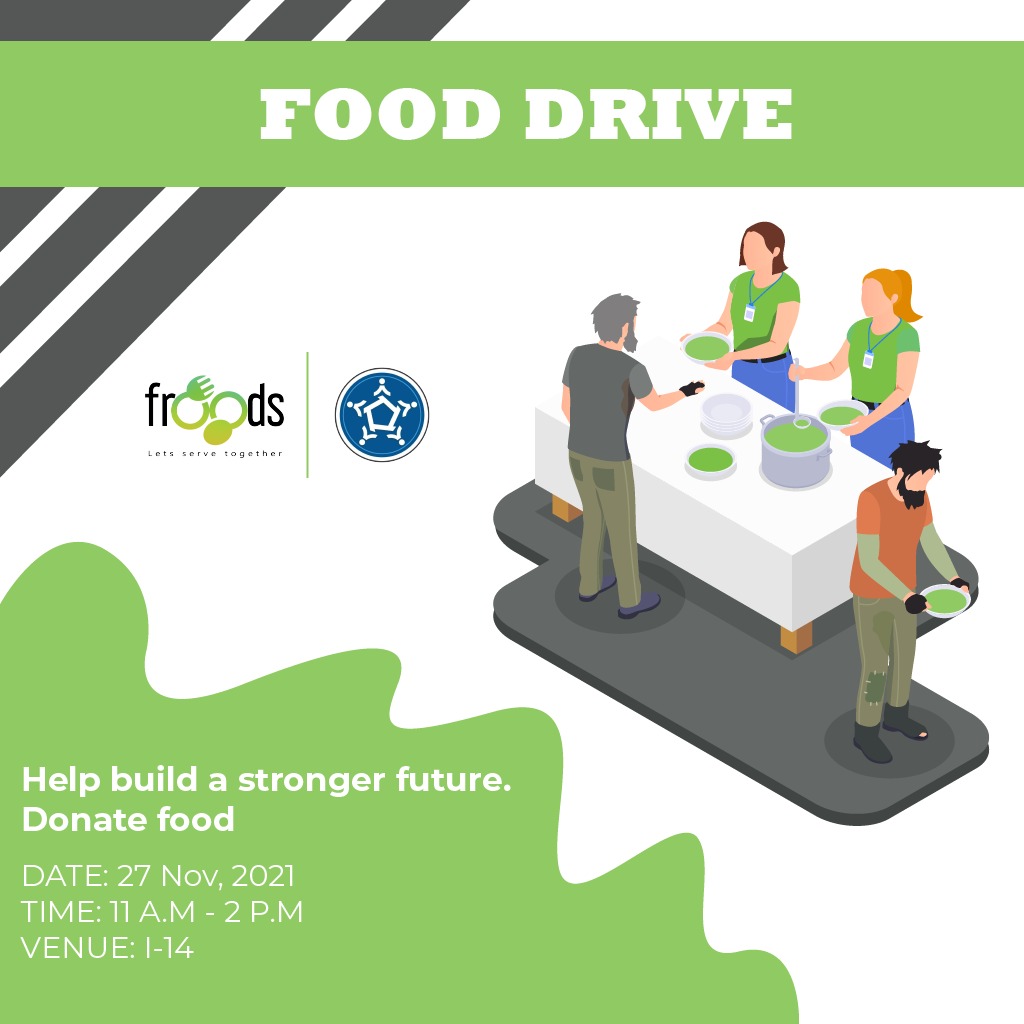 froodsorg's tweet photo. Froods is conducting another food drive this Saturday, November 27th. The drives are to be held every week this winter, so let's work together to impact lives in a meaningful way!

Venue: I-14, Islamabad
Timings: 11am - 2pm https://t.co/i5039LwRLY