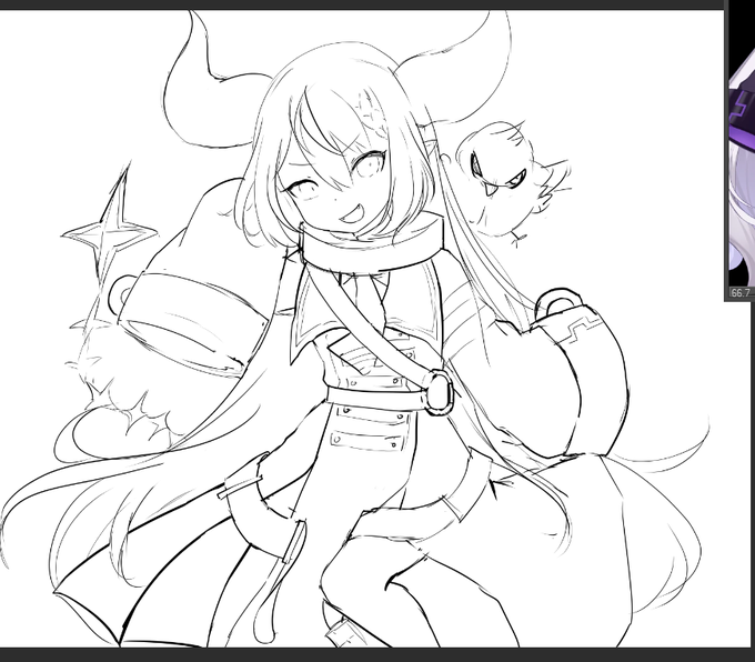 I REALLY REALLY wanted to draw her... but my hand hurt so bad only after this sketch.. but there is hope there's progress😤 