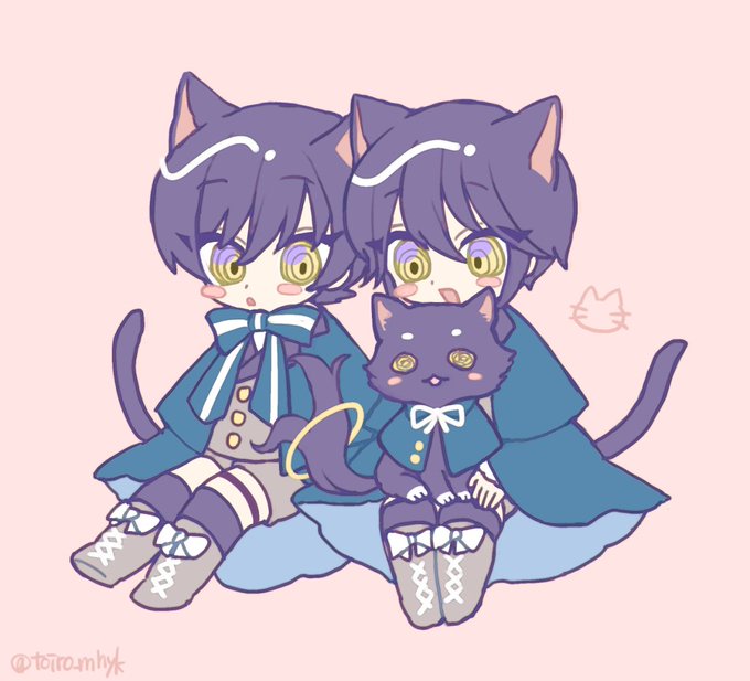双子とネコチャン 