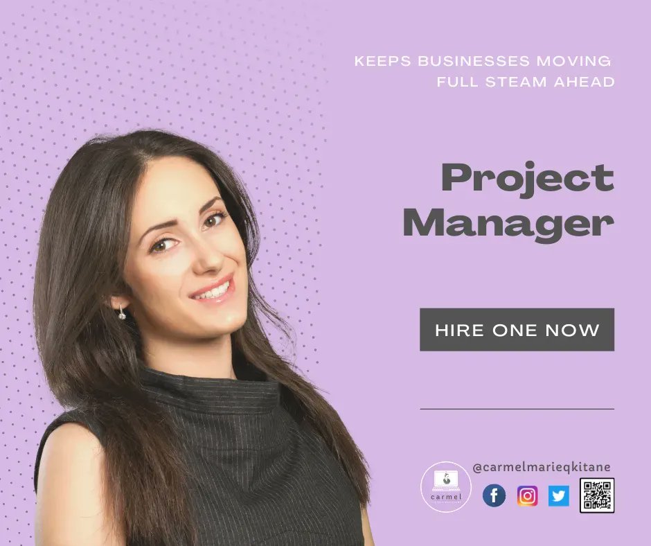 MarieKitane's tweet photo. Many companies have in-house project 👨‍💼 managers. A Virtual Project Manager can start projects and manage timetables, arrange team meetings and build processes that help the organization function more smoothly. Hire one now. Contact me: carmel.marie.kitane@gmail.com.
#hireava https://t.co/uy0XQ1XlPt